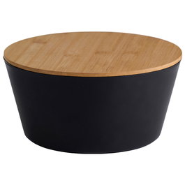 Day Saladière noire avec couvercle en bambou, Ø 25 cm