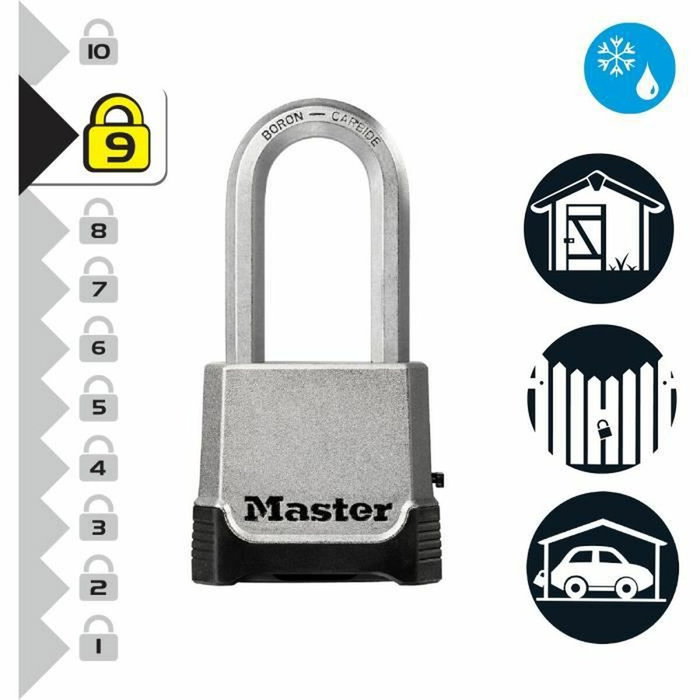 Master Lock M176EURDLH Cadenas Haute Sécurité Zinc Anse XL