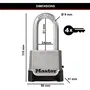 Master Lock Cadenas Haute Sécurité M176EURDLH - Corps Zinc 56 mm, Anse XL Octogonale 9 mm Alliage Borure - Pour Espaces de Rangement Extérieur