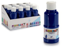 Pincello Bouteille de Peinture Tempera 120 ml Bleu Foncé 4.5x11.5x4.5 cm (Set de 36)
