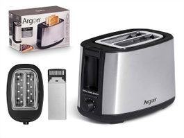 ARGON Grille-pain double acier noir mat 750W