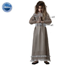 BigBuy Carnival Déguisement Robe Longue de Communion Grise pour Fille