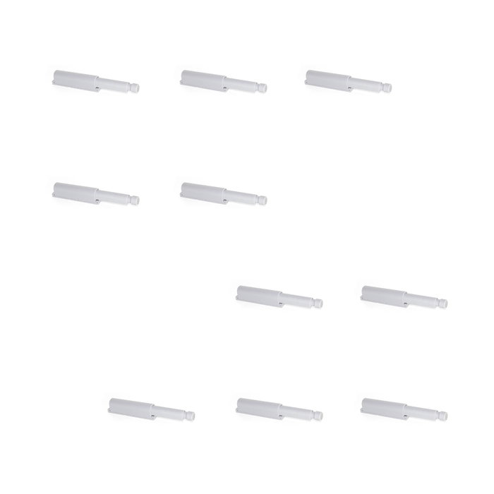 Emuca Lot de 10 serrures de porte à visser sur meubles Push Latch, plastique, gris Emuca Lot de 10 serrures de porte à visser sur meubles Push Latch, plastique, gris