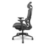 Chaise Pro537 Synchrone/Traslack Maille Noir Base pyramidale noire Accoudoir 3D Appui-tête 2D Roulettes en nylon 50 mm