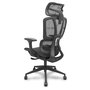 Chaise Pro537 Synchrone/Traslack Maille Noir Base pyramidale noire Accoudoir 3D Appui-tête 2D Roulettes en nylon 50 mm