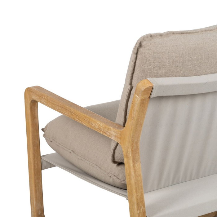 BigBuy Home Fauteuil Beige Naturel en Bois d'hévéa et Frêne BigBuy Home Fauteuil Beige Naturel en Bois d'hévéa et Frêne