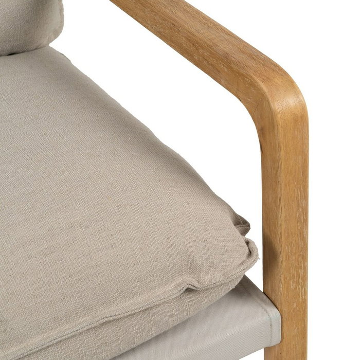 BigBuy Home Fauteuil Beige Naturel en Bois d'hévéa et Frêne BigBuy Home Fauteuil Beige Naturel en Bois d'hévéa et Frêne