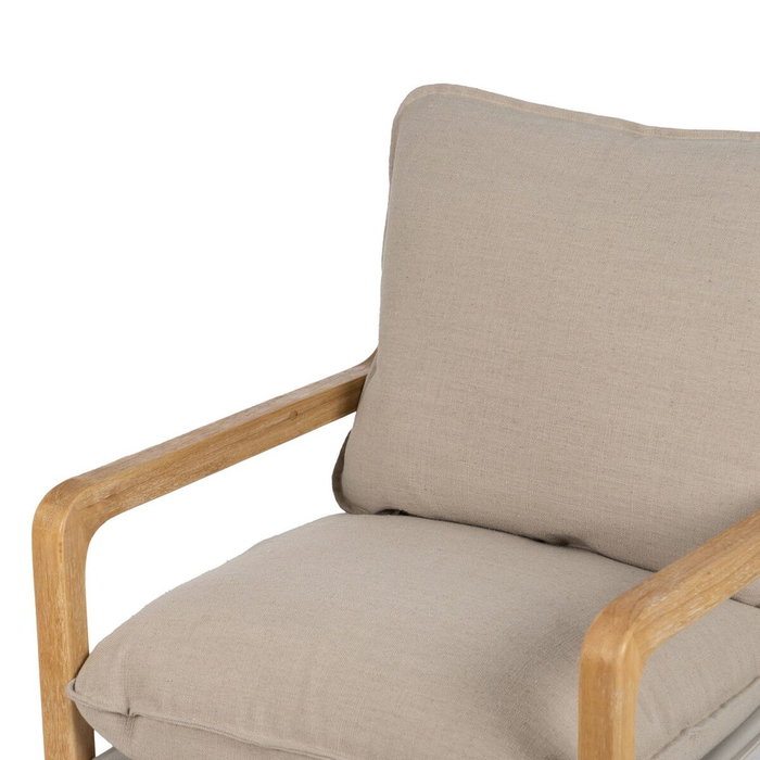 BigBuy Home Fauteuil Beige Naturel en Bois d'hévéa et Frêne BigBuy Home Fauteuil Beige Naturel en Bois d'hévéa et Frêne