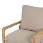 BigBuy Home Fauteuil Beige Naturel en Bois d'hévéa et Frêne