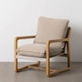 BigBuy Home Fauteuil Beige Naturel en Bois d'hévéa et Frêne
