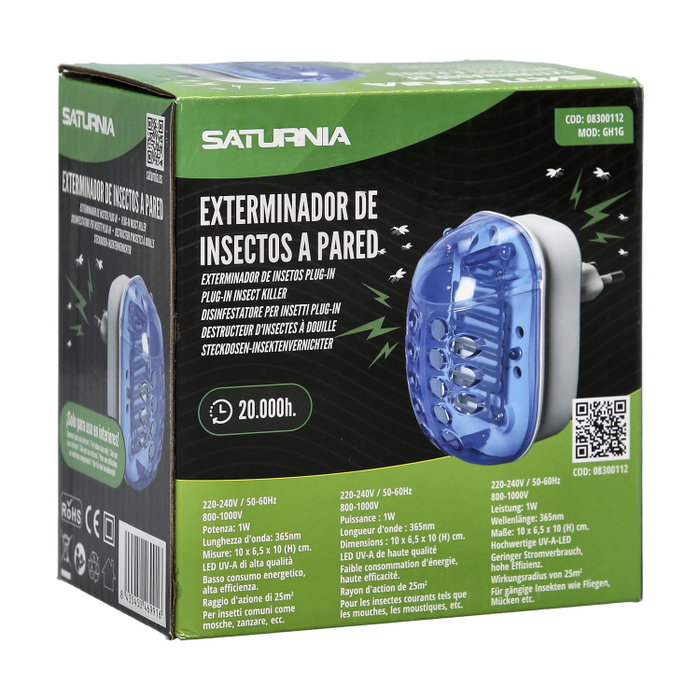 SATURNIA Exterminateur d'insectes mural 1,5 Watt