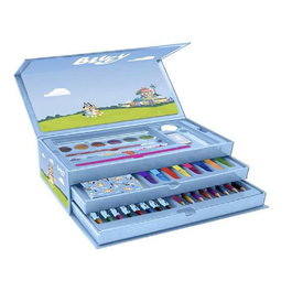 Cerdá - Set de Papeterie Coloriable Bluey - Maletin - 26 x 10 x 13 cm - Age 3 ans