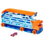 Mattel Camion Piste Transporte Voiture Hot Wheels City Speed Drop Transport HDY92 - Camion Transformable en Piste de Chute Libre de 60 cm - Inclus 1 Voiture
