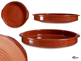 La Dehesa Cazuela Ronde Diamètre 42 cm en Terre Réfractaire Couleur Miel (Set de 4)