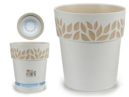 Stefanplast Maceta en plastique Cloe blanche 30 cm avec réserve d'eau 11,8 L (Set de 6)
