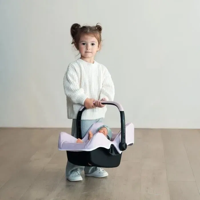 Smoby Maxi-Cosi - Siège auto poupée rose avec rangement - Jouet d'imitation pour enfant à partir de 3 ans - Fabrication Espagne
