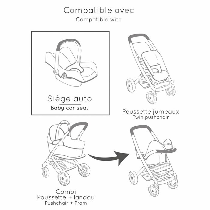 Smoby Siège Auto Maxi-Cosi Rose pour Poupées jusqu'à 42 cm Smoby Siège Auto Maxi-Cosi Rose pour Poupées jusqu'à 42 cm