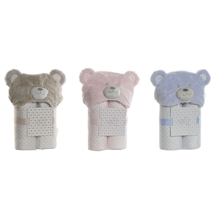 Couverture Home ESPRIT Bleu Beige Rose 100 x 75 x 20 cm (3 Unités)