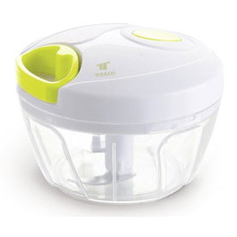 Thulos TH-KA001 Mini hachoir manuel 3 lames, récipient transparent, compact et ergonomique