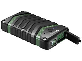 Sandberg Survivor Powerbank 20000 mAh – Batterie externe étanche IP67, résiste aux chocs, recharge 2 appareils USB, lampe torche incluse