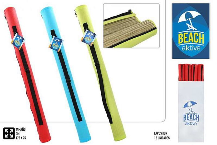 Color Baby - Tapis de plage PVC 175x75 cm avec housse de transport - Modèles assortis (Jaune, Bleu, Rouge)