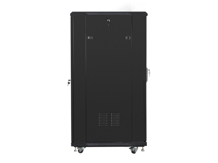Lanberg Armario Rack 19 Pouces 27U 600x800 mm Noir, Baie Informatique avec Porte Vitrée