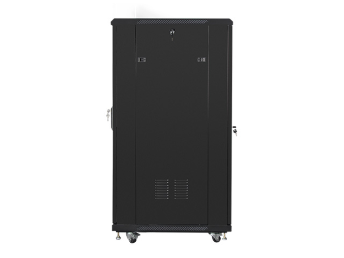 Lanberg Armario Rack 19 Pouces 27U 600x800 mm Noir, Baie Informatique avec Porte Vitrée