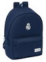 Safta Mochila Sac à dos double pour ordinateur portable 15,6" avec USB Real Madrid fille marine 31 x 44 x 18 cm
