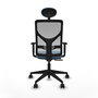 Piqueras Y Crespo Motilla - Chaise de bureau avec mécanisme Synchro/Traslack, assise bleu ciel et maille grise