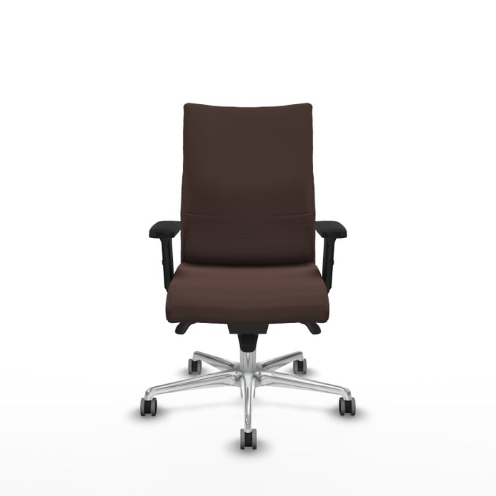 Piqueras Y Crespo Chaise de bureau Albacete confidente Marron foncé avec mécanisme synchro et base aluminium