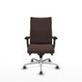 Piqueras Y Crespo Chaise de bureau Albacete confidente Marron foncé avec mécanisme synchro et base aluminium