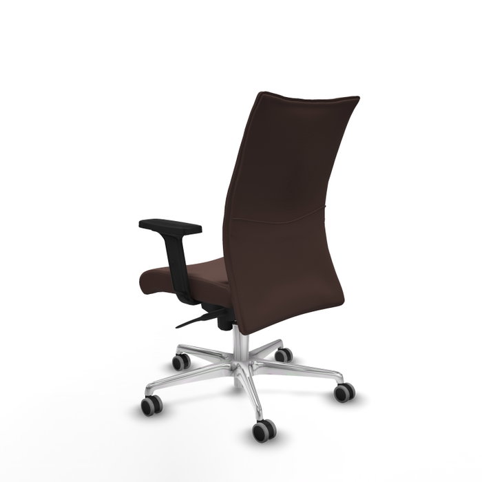 Piqueras Y Crespo Chaise de bureau Albacete confidente Marron foncé avec mécanisme synchro et base aluminium