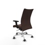 Piqueras Y Crespo Chaise de bureau Albacete confidente Marron foncé avec mécanisme synchro et base aluminium
