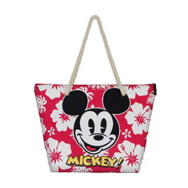 Karactermania Sac de plage Mickey Hawaii Disney, compartiment zippé, deux anses, 37x52x17 cm