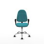 PIQUERAS Y CRESPO Chaise de bureau Algarra en tissu turquoise avec base chromée