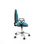 PIQUERAS Y CRESPO Chaise de bureau Algarra en tissu turquoise avec base chromée