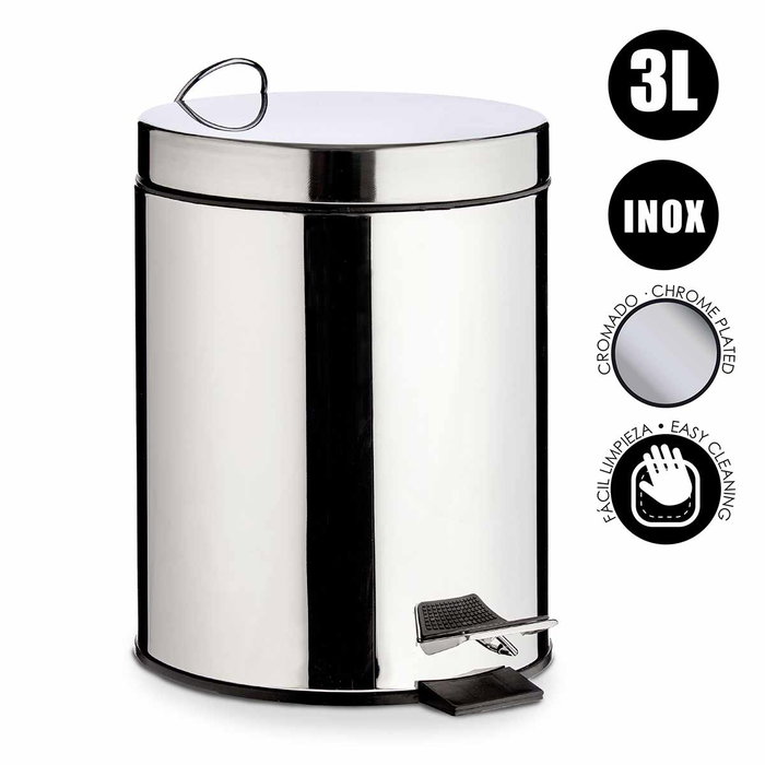 Berilo Poubelle à pédale 3L acier inoxydable argenté 23x25x17 cm (Set de 6) Berilo Poubelle à pédale 3L acier inoxydable argenté 23x25x17 cm (Set de 6)