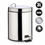 Berilo Poubelle à pédale 3L acier inoxydable argenté 23x25x17 cm (Set de 6)