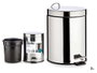 Berilo Poubelle à pédale 3L acier inoxydable argenté 23x25x17 cm (Set de 6)