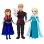Mattel - Ensemble de Personnages Frozen Disney Princess - 4 Figurines Articulées (Anna, Elsa, Olaf, Kristoff) et Accessoires - À Partir de 3 Ans - Réf. Jjp89