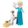 Mattel - Ensemble de Personnages Frozen Disney Princess - 4 Figurines Articulées (Anna, Elsa, Olaf, Kristoff) et Accessoires - À Partir de 3 Ans - Réf. Jjp89