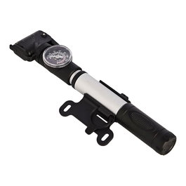 Rawlink Mini pompe à air pour vélo avec manomètre, adaptateurs inclus, aluminium argent/noir 200 mm