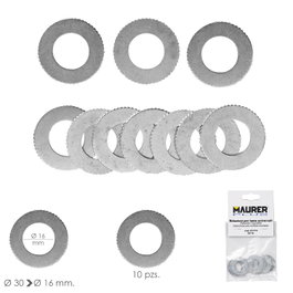 YAMATO Adaptateurs de réduction pour disques de coupe bois de 30 mm à 16 mm (Lot de 10)