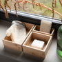 Andrea House Lot 3 Boîtes de Rangement 30 x 23 x 7 cm Bois Rectangulaires et Carrées