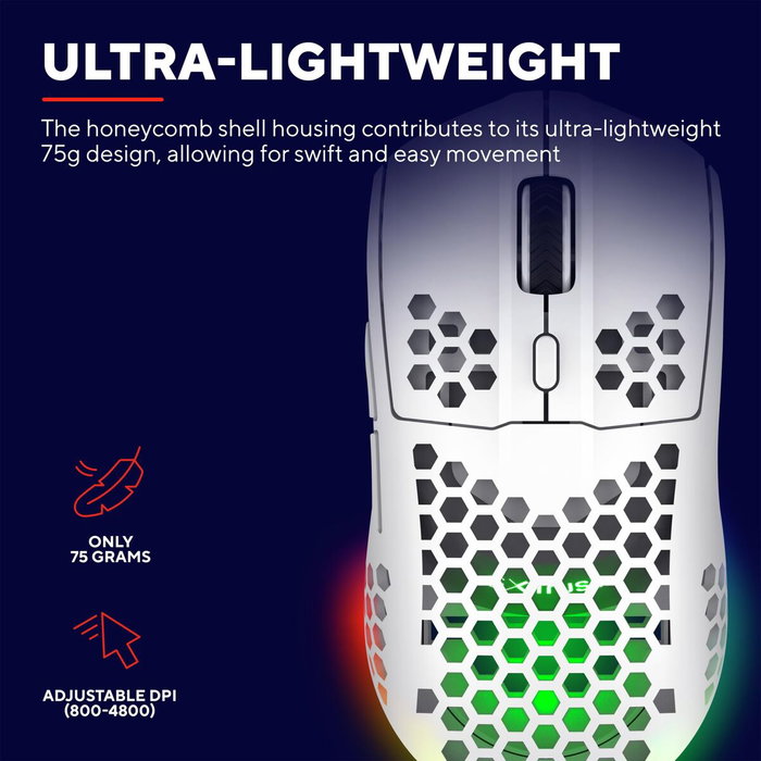 Souris Gaming Trust GXT 929 4800 dpi Blanc