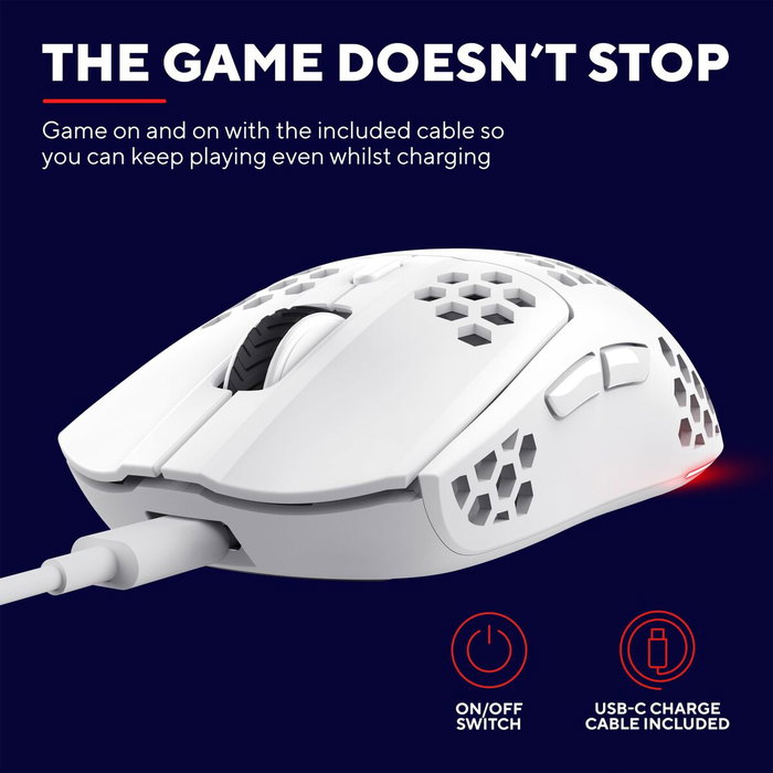 Souris Gaming Trust GXT 929 4800 dpi Blanc
