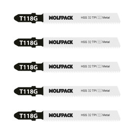 WOLFPACK LINEA PROFESIONAL Lot de 5 lames de scie sauteuse extra-fines pour métal HSS 32 TPI