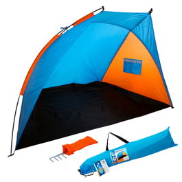 Paravent Beach Colorbaby 62137 Bleu Orange (200 x 125 x 120 cm)