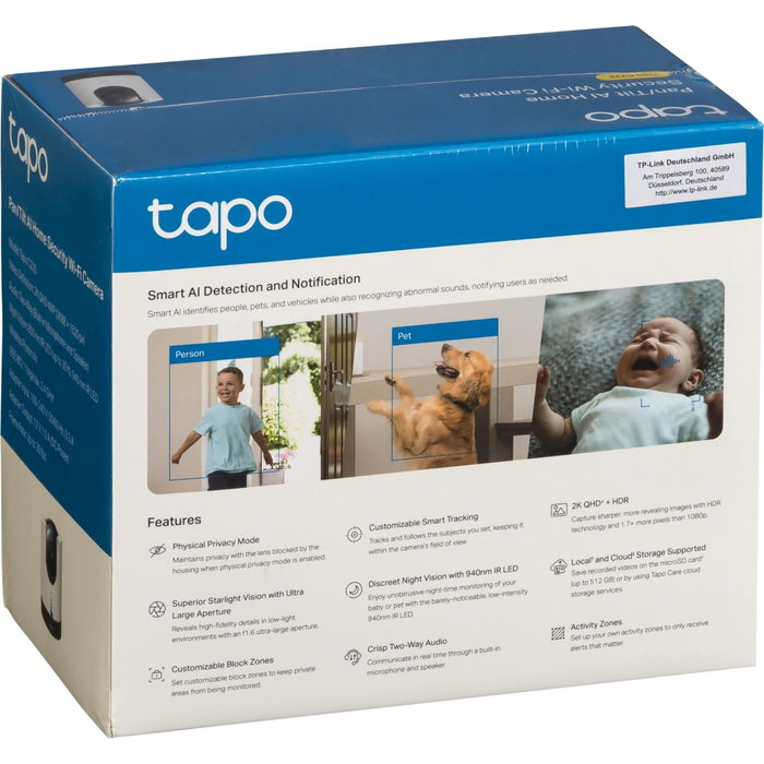 TP-Link Tapo C225 Caméra de surveillance Wi-Fi 2K QHD