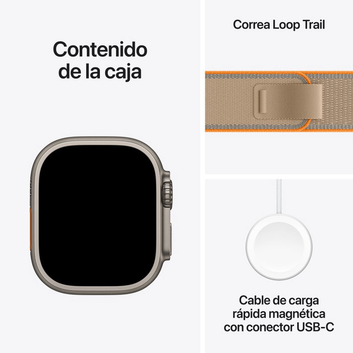 Apple Watch Ultra 4 GPS + Cellular 49 mm Titane Naturel avec Loop Trail Arena M/L Apple Watch Ultra 4 GPS + Cellular 49 mm Titane Naturel avec Loop Trail Arena M/L